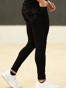 Men's Slim Fit Blue Ripped Stretch Denim Jeans