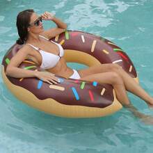 1 Stück Donut-förmiges Schwimmspielzeug, aufblasbares Schwimmhilfe für den Pool, in Rosa und Braun erhältlich, geeignet für Strand, Meer, Geburtstagsgeschenke, Urlaubsfeste, Sommergeschenke, Spaß und Erholung für Erwachsene im Urlaub
