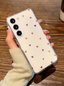 Funda de teléfono transparente con patrón de corazón, resistente a golpes, gruesa, compatible con iPhone 16/11/13/16 Pro Max, teléfonos Galaxy, resistente al agua, a caídas y a arañazos