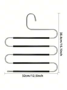 1 Piece 5-Layer Multifunction S Motorcycle S-Shaped Pants Hanger With PVC Coating, Spring, Minimalism, Summer Top - Multicolor - View 3