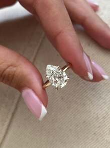 1 Stück 925 Sterling Silber Brillant 1/2/5 Karat Tropfenschliff Ring Verlobungsring Ehering für Frauen Versprechen Ring Ewigkeitsring Schmuckgeschenk