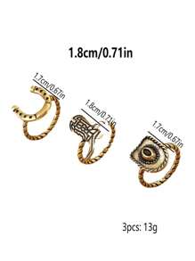 3pcs Set: Vintage Horseshoe Boots, Hat, And Ring, Antique Gold Metal Material, Western Cowboy Style Suitable For Men And Women Everyday Wear