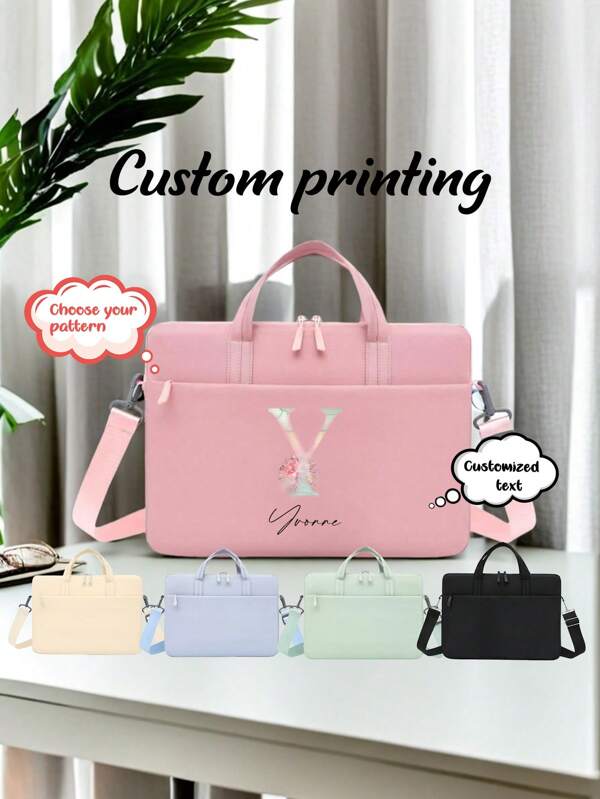 1pc Personalized Name Printing Business Laptop Backpack For Women, 15-Inch Notebook Bag, Anti-Theft Commute & Travel Tote Bag, Lightweight College Work Gift, Graduation, Christmas, Mother's Day, Teacher's Day, Father's Day