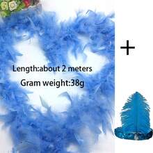 2pcs 1920s Girl Feather Boas And Headband Sets, Made Of Chicken Feathers, No Electricity, DIY Crafts, Wedding, Party Dress Accessories