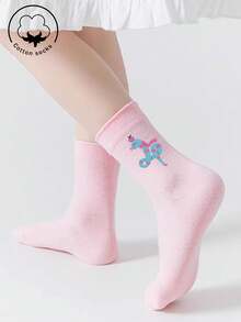 5/3/1 Pair Boys Girls Kids Socks Set - Candy Color Striped Solid With Bowknot/Heart/Graffiti Designs, Soft Breathable Cotton, Unisex Baby Toddler Teen Ankle/Mid-Calf Socks For School Sports Daily Wear, Short Socks/Crew Socks For Teenagers Students, 4-Season Black White Gray Multicolor Mix - Multicolor - View 3