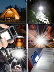 1pc/2pcs/4pcs Rechargeable Flashlight Keychain Light, Portable Outdoor Work Light, Lighting Keychain With Folding Stand, Bottle Opener And Base, Suitable For Camping, Hunting, Walking, Home Appliances, USB Powered, For Camping And Walking