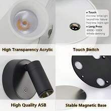 1 件遥控聚光灯，带触摸控制的壁画装饰壁灯，3 种灯光颜色可调光夜灯，壁挂式艺术和植物照明，可充电灯 - 3 Colors - 查看 10