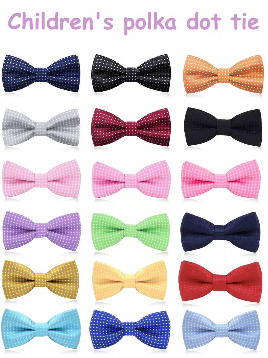 Adjustable Polka Dot Children Bow Tie, Boys Girls Flower Girl/Boy Wedding Party Accessories, British Style Infant Bowtie For 3-16 Years Old Kid Costume, Birthday Formal Wear