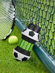 1pc Silicone Folding Water Bottle Children/Adult Basketball Football Sports Water Cup Large Capacity 550ML Anti-Fall Wear-Resistant And Leak-Proof Design Anti-Fall Silicone Outdoor Mountaineering Cycling Travel Hiking Competition Rest Hydration Team Sports Equipment Portable Folding Compression Water Bottle Portable Lightweight Storage Equipped With Mountaineering Ring Buckle Can Be Hanged On Backpacks Or Bicycles, Etc.