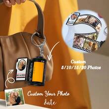 Porte-clés personnalisé en forme de rouleau de film photo, porte-clés appareil photo mémoriel, cadeau pour la fête des mères, la Saint-Valentin, accessoire de sac pendentif - Multicolore - Voir 1