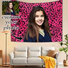 1pc Customizable Personalized Tapestry With Photos And Text, For Birthday, Wedding, Halloween, Christmas, Party, Father's/Mother's Day, Home Decor, Bedroom Aesthetics