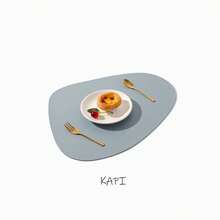 Set di 2/4/6/8 sottopiatti a forma di ciottolo piccolo KAPI per tavolo da pranzo, sottopiatti in finta pelle lavabili e resistenti al calore, facili da pulire, adatti per interni, spessore 1mm