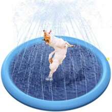 Alfombra antideslizante para salpicaduras para perros, piscina para perros con acolchado grueso, alfombra rociadora antideslizante, juguete de agua de verano para mascotas, alfombra resistente para juego de agua para perros grandes, estera de juego de agua para patio trasero.