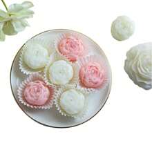 6pcs/Pack Peony Flower Scented Candle Gift Set, Valentine's Day Gift, Birthday Gift, Home Decoration