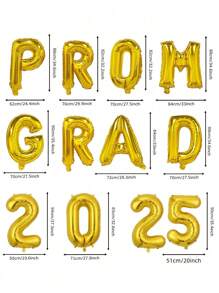 kumozawa 32"/16" Balloons: 2025, GRAD, PROM, Graduation Season Graduation Party Decorations, Graduation Ceremony, Prom Decor, Graduation 2025, Graduation Gifts, Party Decor, Class Of 2025