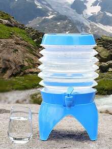 3.5L 户外折叠水桶、车载水容器、带水龙头的便携式折叠水箱，适用于家庭和露营 - 彩色 - 查看 8