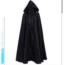 Medieval Cloak; Wizard Robe; Death Role-Play Performance Costume. Halloween Black Cape