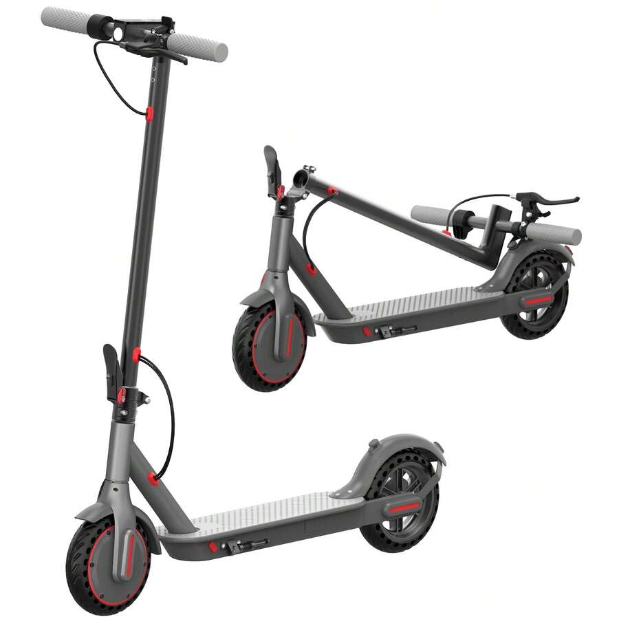 Ladped Electric Scooter LP60 - 36V 5.2Ah Lithium Battery, 350W Motor, 15-20 Miles Range, 19MPH Max Speed, 8.5-Inch Anti-Skid Solid Tyres, Dual Brake System, LED Lighting, Smart App Control, Lightweight 33 LBS, Foldable Design, Suitable For Ages 15-80 - 黑色 - 查看 1