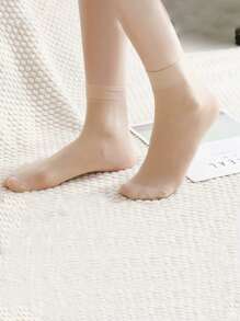 20 paires de chaussettes mi-mollet de couleur unie, des bas courts minimalistes et pratiques pour femmes en noir, chair, cristal, fins. Bas d'été fins pour femmes et hommes
