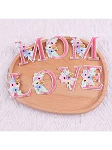 1 pieza, Parche bordado con flores para planchar con letras (A-Z), apliques decorativos para DIY en decoración de ropa, material de tela, calcomanías para ropa