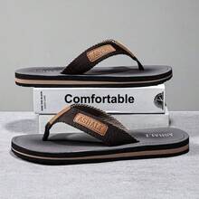 ASHALI Men's Brown Handwoven Slide Sandals, Non-Slip Soft Flexible Beach Flip Flops - Brown - View 4