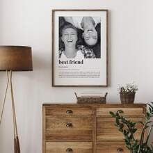 1Pc PERSONALISED BEST FRIEND Definition Print, Wall Art Print, Best Friend Gift, Photo Definition Print, Quote Print, Custom Gift With Photo, Optional Frame,Home Harmony - Multicolor - View 8