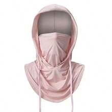 LOTANK Summer Thin Semi Transparent Full Face Sunscreen Hat Mask Outdoor Hiking Camping Thin UV Resistant Hat Neck Protection Hat