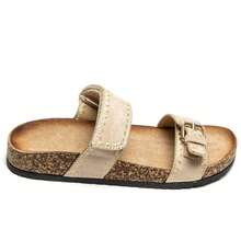 Sandale și semelle effet liège avec brides doubles and boucle réglable – Style bohème décontracté