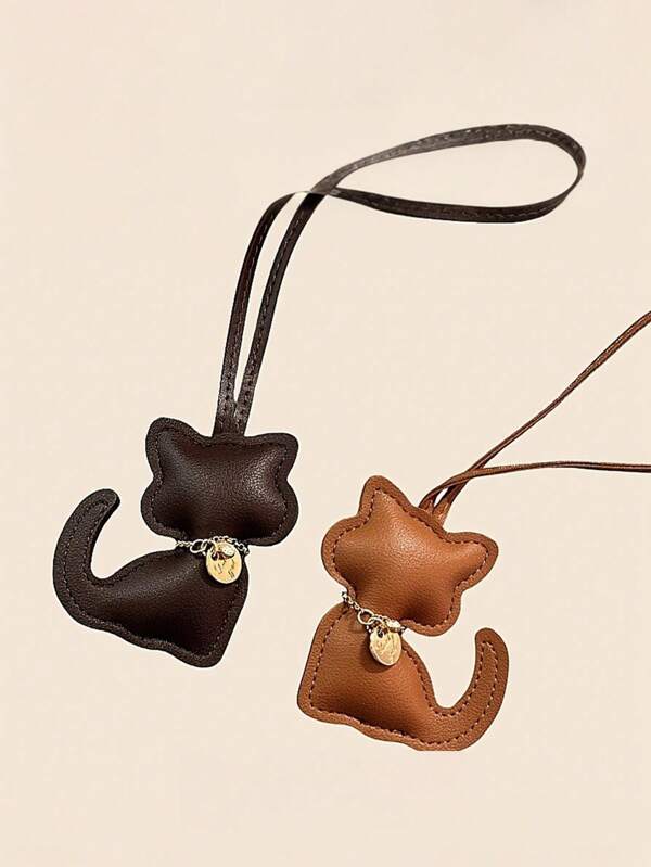 1PC PU Leather Cute Cartoon Cat Keychain, PU Leather Kitten Keyring,Fashion Kawaii Kitten Bag Keyring,Fashionable Animal Key Pendant,Decorative Keyring, Student/Couple Bag Accessory, Party Favor,Backpack Decoration Accessories Gifts,Ideal Gift For Women.