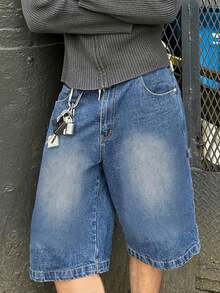 Teen Boys' Casual Vintage Loose Distressed Denim Shorts, Summer