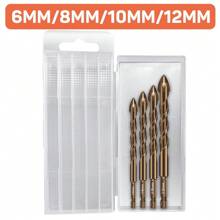3-12mm Cross Hex Tile Drill Bits Set for Glass Ceramic Concrete Hole Opener Brick Hard Alloy Triangle Bit Woodworking Tool Kit