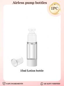 24pcs 15ml/30ml/50ml Transparent Plastic Airless Travel Pump Bottles, Suitable For Refilling Cosmetic Products Like Foundation, Cream, Shampoo, Toner. Made Of High Quality Plastic, , Reliable, Odorless And Non-Deformable/Breakable, Refillable For Reuse. Small Size For Easy Carrying In Makeup Bag Or Handbag. Suitable For Travel Or Home Use. 1pc/3pcs/6pcs/12pcs/18pcs/24pcs Set Available.