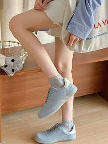 5 Pairs Women's Spring/Summer Mesh Polka Dot Pattern Athletic Style Breathable Short Socks - Multicolor - View 5