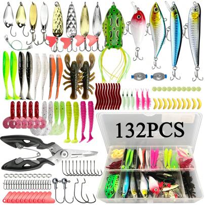 Fishing Lure Kits 25/61/94/132/354pcs Set For Topwater Bait Rigs Tackle Kit For Bass Trout Salmon Fishing Accessories Far Throw Lure Set Beginners To Professionals