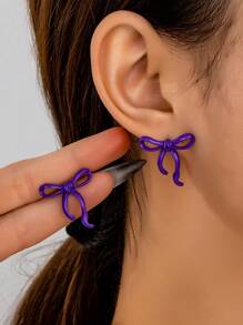 1 Pair Fashionable Luxury Exquisite Versatile Elegant High-End Unique Bow Women Earrings