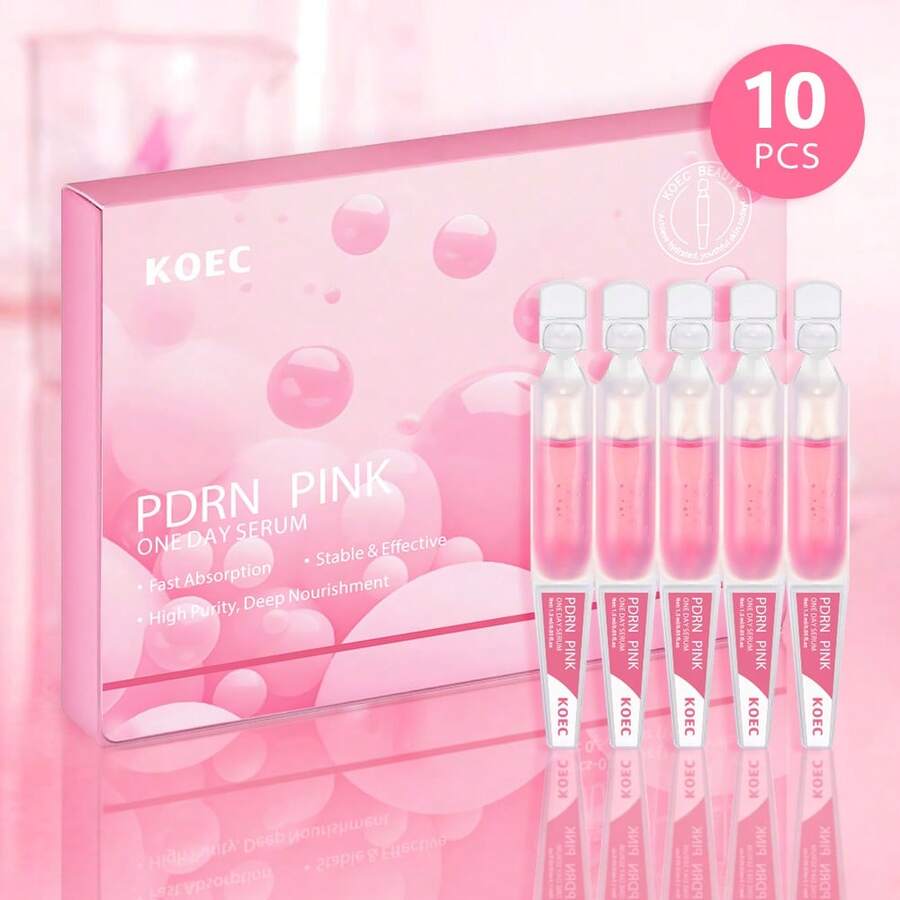 KOEC PDRN 粉红一日精华 | 99% 三文鱼 DNA PDRN 浓缩安瓶,胶原蛋白,谷胱甘肽,透明质酸 - 提升肌肤光泽 | 韩国护肤品 1.5ml x 10支/盒 - 淺粉色 - 查看 1