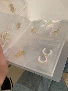 1 pieza Bolsa de almacenamiento de joyas portátil y transparente, Caja de almacenamiento y exhibición de joyas de gran capacidad con malla de 84/160, Libro de almacenamiento de joyas con estilo de cuaderno, Estuche exclusivo para cada joya, Esencial para viajes - Multicolor - Ver 2