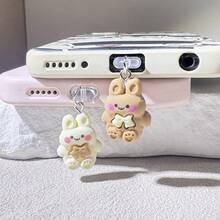 2 件套卡通情侣熊爱情故事手机防尘塞装饰