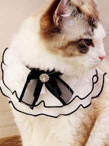 Collari per cani e gatti, bavaglini con fiocchi floreali e merletti, asciugamani rotondi da collo per animali domestici, accessori per vestire gli animali domestici per il compleanno, adatti per cani di piccola e media taglia e vari tipi di gatti