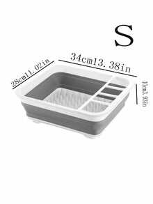 1pc Foldable Dish Drying Rack With Drain Board, Space-Saving Design With Cutlery Tray/Basket, Suitable For Kitchen Cabinet Storage,Kitchen Items For Ultimate Kitchen Efficiency With Cozy Fall& Winter Styles - White - View 3