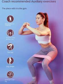 1pc Resistance Band Loop, Elastic Squats Booty Bands, Suitable For Men And Women - Pink - View 5