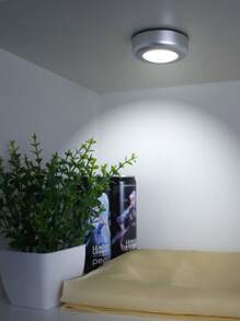 6/3/1 Luz de presión plateada, 3 luces nocturnas inalámbricas LED, diseño de interruptor de presión circular de luz amarilla/blanca, carcasa de material ABS, luz de pared adecuada para iluminación del hogar, pasillo, baño, dormitorio, cocina, gabinete, escaleras, iluminación de automóvil (excluyendo la batería)