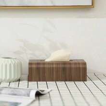Walnut Wood Tissue Box Simple Wooden Paper Tray Napkin Paper Box Living Room Household Paper Storage Box Back To School