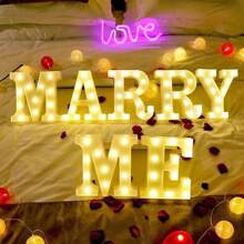 1pc DIY Illuminated Letter Light, 26 Letters And 10 Numbers Options, Suitable For Children Room, Nursery, Birthday, Holiday Decor, Girl's Room Decor, Home Decor, Engagement Party, Wedding, Birthday Party, Christmas Light, Home Bar Decor