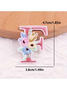 1 pieza, Parche bordado con flores para planchar con letras (A-Z), apliques decorativos para DIY en decoración de ropa, material de tela, calcomanías para ropa