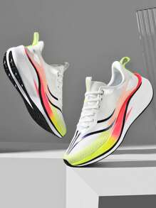 Scarpe casual da running da uomo in maglia leggera con assorbimento degli urti e suola in carbonio, traspiranti e di taglia oversize