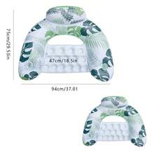 Thicker & Durable Inflatable Water Sofa With Backrest, Maple Leaf Shaped Floating Pool Lounge Chair For Adults - Multicolor - View 16