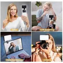 1pc LED Selfie Light, 3 Lighting Modes, Portable Clip-On Fill Light, Suitable For Makeup, Live Streaming, Zoom Meetings, Rechargeable Clip-On Video/Photo Lighting For Smartphone, Camera, Laptop