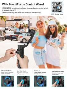 AXNEN Estabilizador de Gimbal Manual de 3 Eixos para Smartphones, com Rastreamento Facial, Controle Remoto Magnético e Controle de Foco - Ideal para Fotografia, Gravação de Vídeo, Vlogging e Transmissão ao Vivo