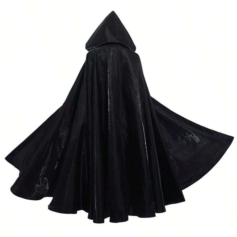 Medieval Cloak; Wizard Robe; Death Role-Play Performance Costume. Halloween Black Cape
